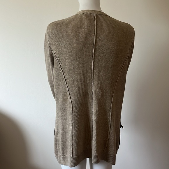 Lafayette 148 Knitted Open Front Cardigan Pockets Size L - Picture 5 of 11